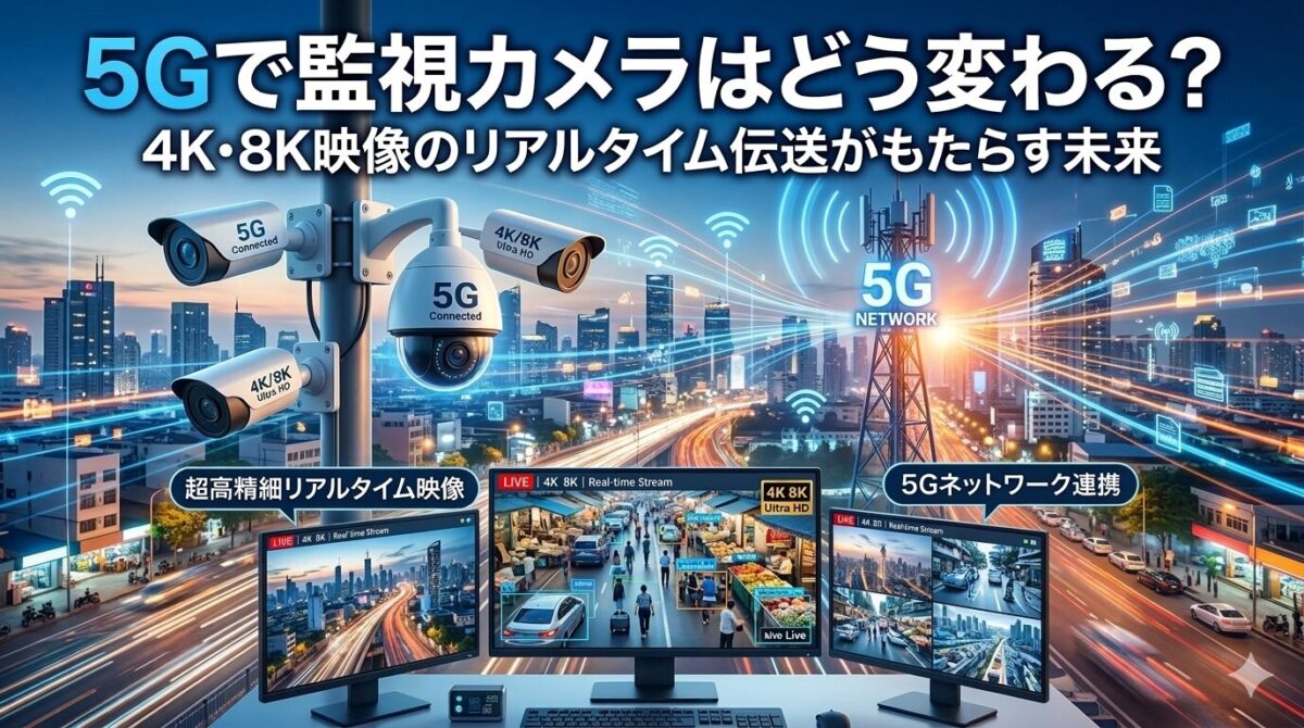 5Gで監視カメラはどう変わる？4K・8K映像のリアルタイム伝送がもたらす未来と「失敗しないSIM選び」
