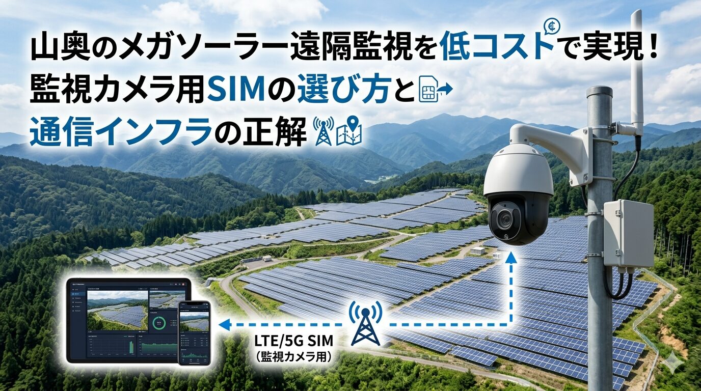 山奥のメガソーラー遠隔監視を低コストで実現！監視カメラ用SIMの選び方と通信インフラの正解