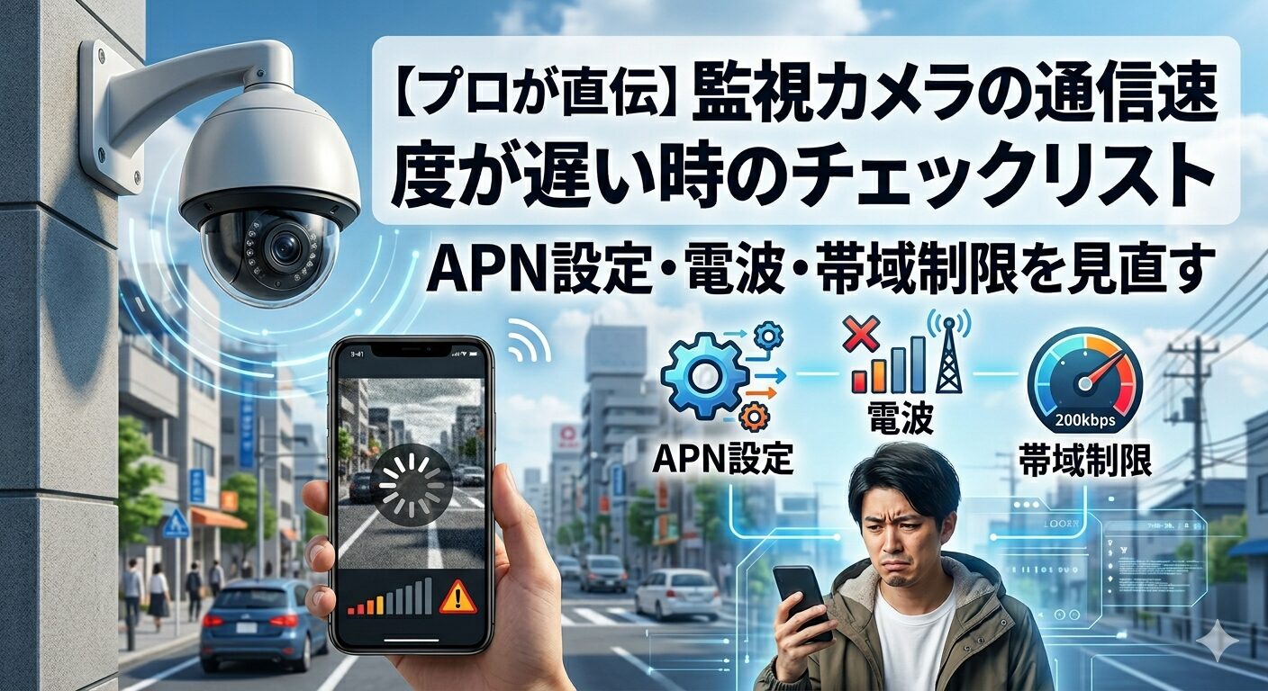 【プロが直伝】監視カメラの通信速度が遅い時のチェックリスト｜APN設定・電波・帯域制限の解決策