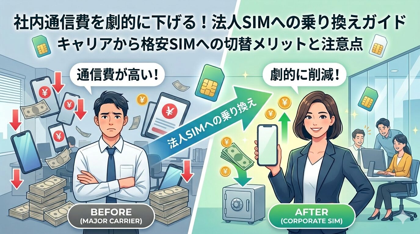社内通信費を劇的に下げる！法人SIMへの乗り換えガイド｜キャリアから格安SIMへの切替メリットと注意点