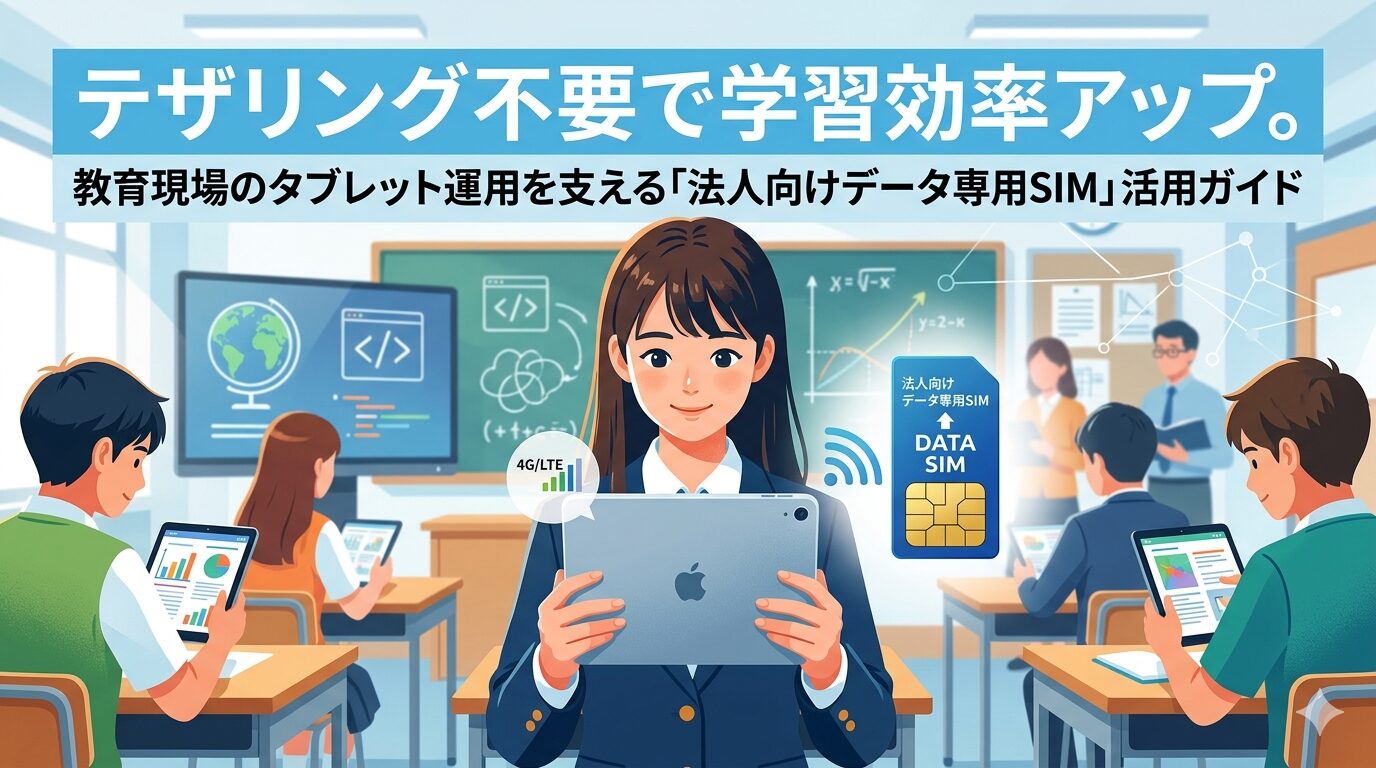 テザリング不要で学習効率アップ。教育現場のタブレット運用を支える「法人向けデータ専用SIM」活用ガイド