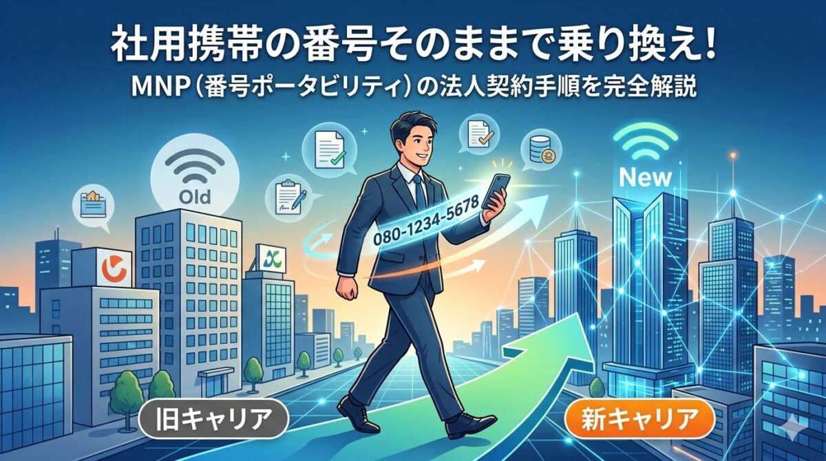 社用携帯の番号そのままで乗り換え！MNP（番号ポータビリティ）の法人契約手順を完全解説