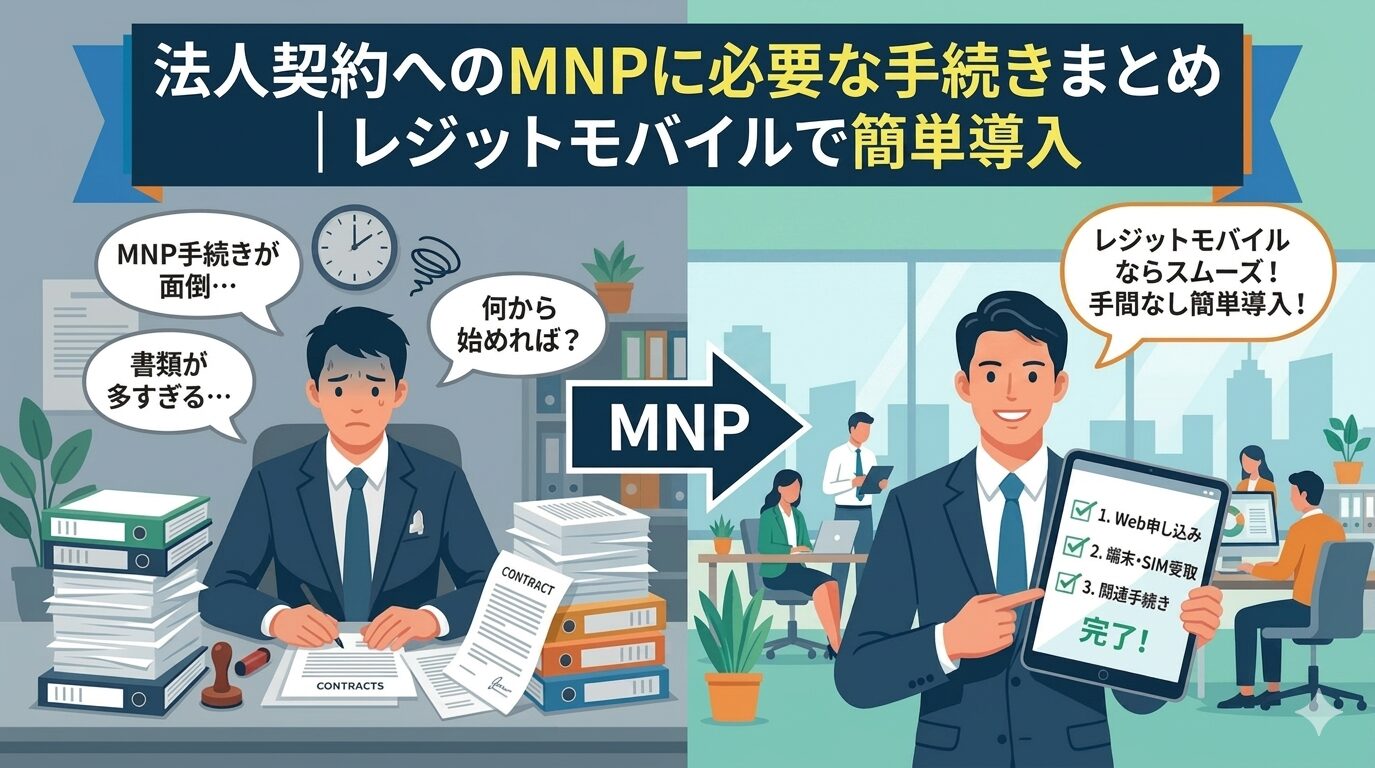 法人契約へのMNPに必要な手続きまとめ｜レジットモバイルで簡単導入
