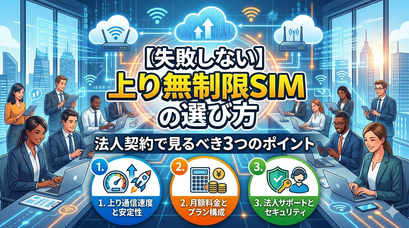 【失敗しない】上り無制限SIMの選び方｜法人契約で見るべき3つのポイント