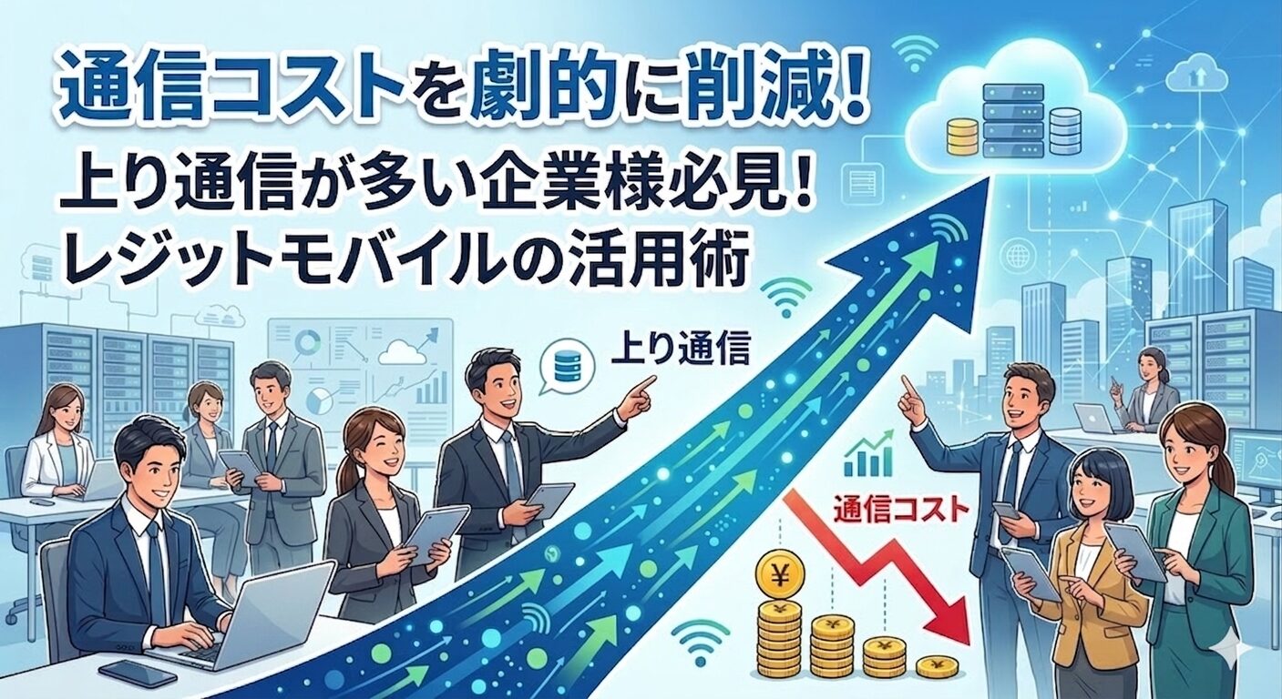 上り通信が多い企業様必見！通信コストを劇的に削減する「レジットモバイル」の活用術