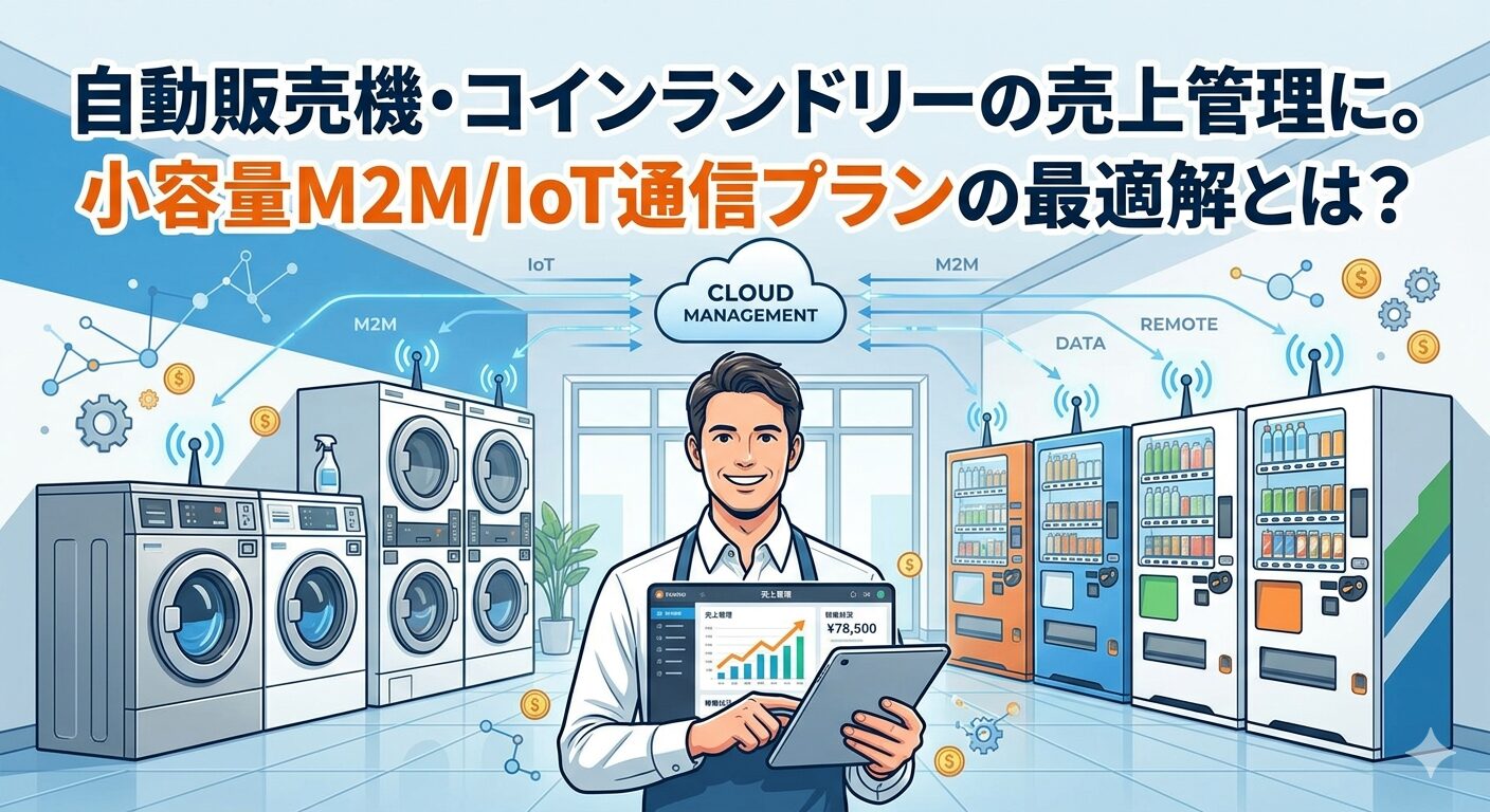 自動販売機・コインランドリーの売上管理に。小容量M2M/IoT通信プランの最適解とは？