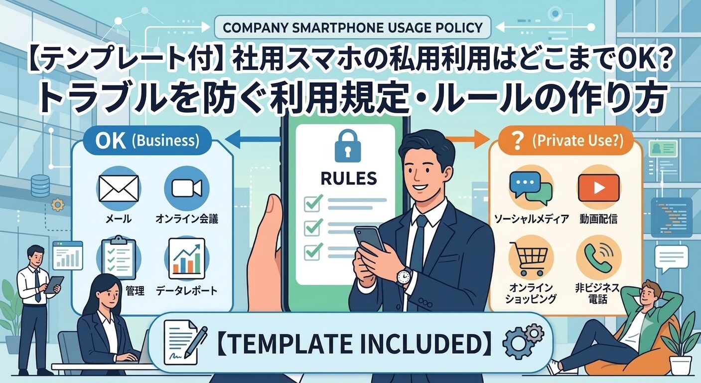 【テンプレート付】社用スマホの私用利用はどこまでOK？トラブルを防ぐ利用規定・ルールの作り方