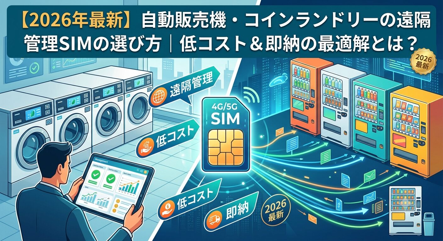 【2026年最新】自動販売機・コインランドリーの遠隔管理SIMの選び方｜低コスト＆即納の最適解とは？