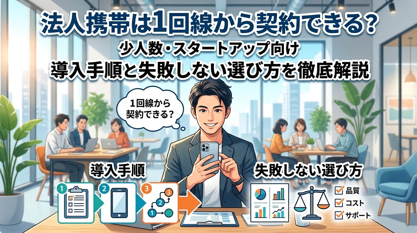 法人携帯は1回線から契約できる？少人数・スタートアップ向け導入手順と失敗しない選び方を徹底解説