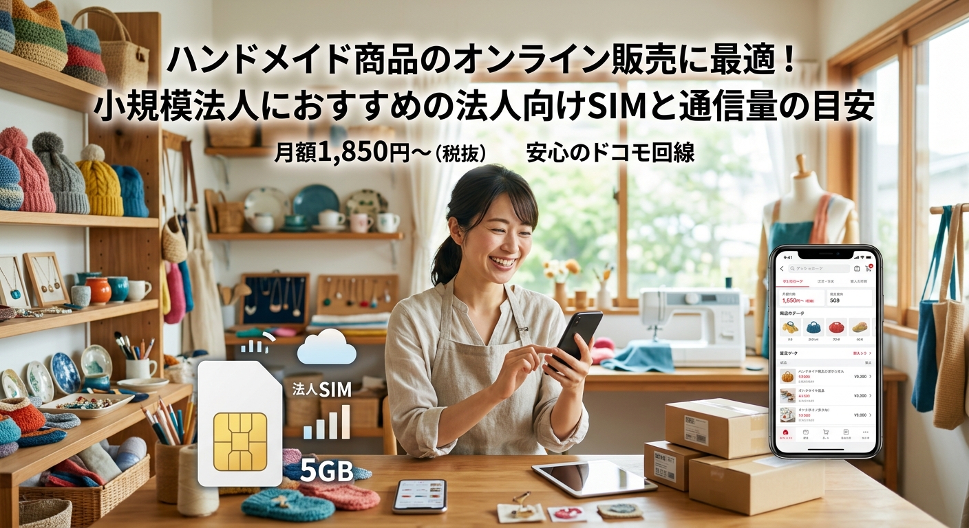 ハンドメイド商品のオンライン販売に最適！小規模法人におすすめの法人向けSIMと通信量の目安