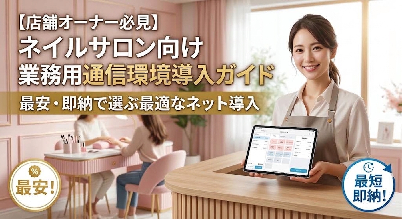 【店舗オーナー必見】ネイルサロンなどの小規模店舗におすすめの業務用通信環境とは？最安・即納で選ぶ最適なネット導入ガイド