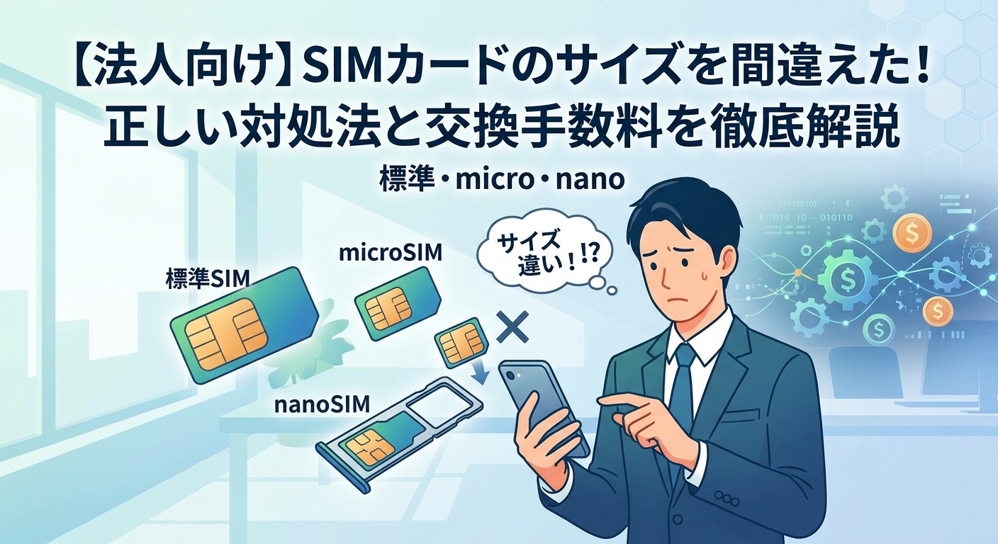 【法人向け】SIMカードのサイズ（標準・micro・nano）を間違えた！正しい対処法と交換手数料を徹底解説